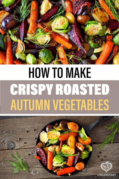 These roasted autumn vegetables are super easy to make and bursting with the perfect blend of flavors, making them great for fall dinners. #roastedvegetables #recipes #autumnrecipes #fallrecipes #roastedvegetablesrecipe #healthyrecipes #vegetables #vegan #veganrecipe #crispyroastedvegetables #garlicvegetables #garlic #recipesfordinner Autumn Vegetables, Vegetarian Eating, Fall Dinners, Crispy Garlic, Healthy Vegetable Recipes, Vegetables Recipes, Autumn Recipes, Fall Vegetables, Fall Flavors