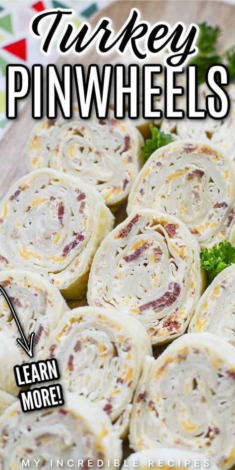 Turkey pinwheels are the best appetizer or light meal you will ever make. Made with cream cheese, ranch powder, cheese, milk, bacon, turkey, and tortillas, these pinwheels are great for any occasion. If you're looking for a simple and easy--great for holidays, parties, potlucks, and more! Try this easy recipe now! Tortilla Pinwheels Recipe, Turkey Pinwheels, Turkey Lunch Meat, Bacon Turkey, Ranch Powder, Cream Cheese Pinwheels, Tortilla Pinwheels, Cream Cheese Roll Up, Pinwheel Sandwiches