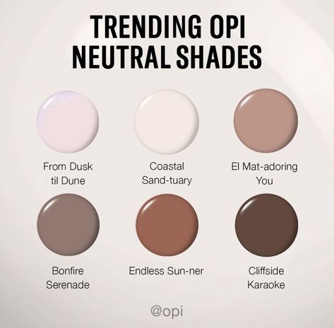 Brown Nails Opi Gel, Opi Opaque Neutral, Opi Natural Mauvement, Opi Dusty Rose Shades, Top Opi Dip Colors, Opi Dip Neutral Colors, Opi Clay Dreaming Dip, Light Brown Opi Nail Polish, Soft Neutral Nails