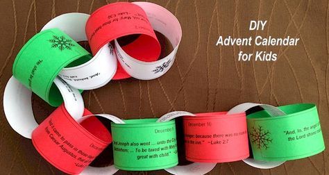 Create an Advent Calendar Paper Chain with Bible verses for the Christmas Story. Print in different colors and decorate the tree on Christmas. Advent Calendar Paper, Holiday Party Activities, Advent Crafts, Printable Advent Calendar, Cute Christmas Decorations, Advent Activities, Paper Chain, Secondary Colors, Frozen Themed