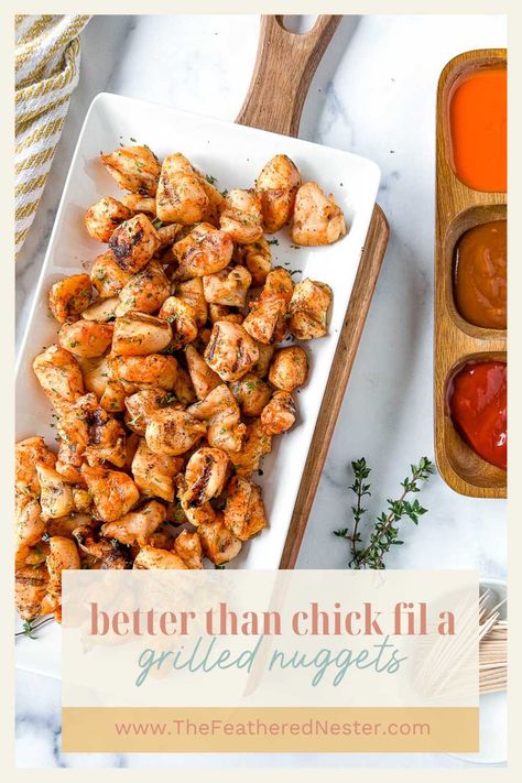 Chic Fila Grilled Nuggets Recipe, Chick Fila Grilled Nuggets Copycat, Homemade Grilled Chicken Nuggets, Chickfila Grilled Nuggets Recipe, Chik Fil A Recipes, Copycat Chick Fil A Grilled Nuggets, Air Fryer Grilled Chicken Nuggets, Chic Fil A Grilled Nuggets Recipe, Chick Fil A Spicy Grilled Chicken Recipe