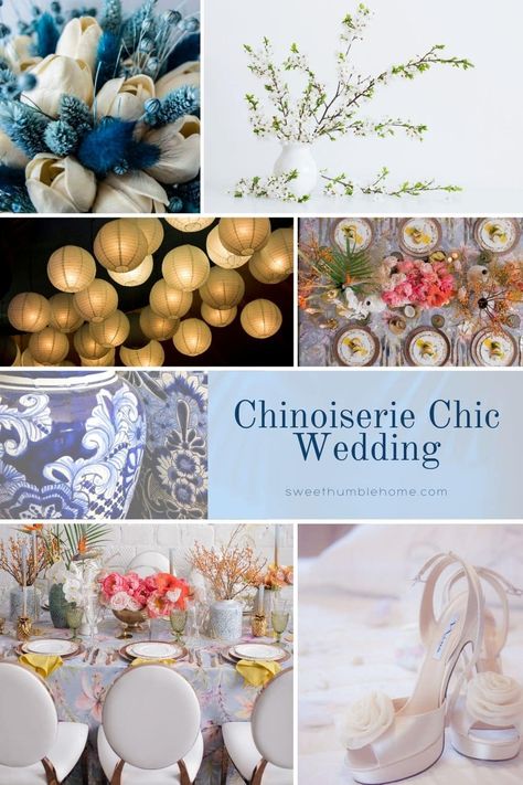 Chinoiserie Wedding Backdrop, Chinoiserie Wedding Decor, Chinoiserie Patterns, Chinoiserie Ornaments, Chinoiserie Wedding, Perfect Pot Roast, Paper Parasol, Chinese Paper Lanterns, Neutral Wedding Colors