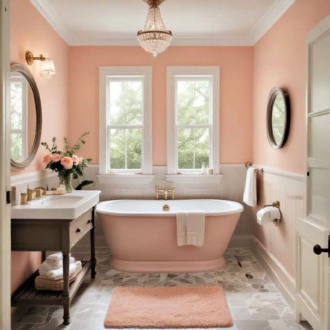 25 Small Bathroom Color Ideas for a Stylish Makeover Coral Bathroom Ideas, Small Bathroom Color Ideas, Underwater Seascape, Bathroom Color Ideas, Coral Bathroom, Lavender Bathroom, Peach Bathroom, Small Bathroom Colors, Coral Walls