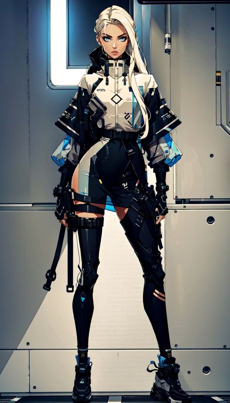 AI Digital Art Cyberpunk Female Outfit, Scifi Outfit, Sci Fi Outfits, Sci Fi Outfit, Sci Fi Clothing, Cyberpunk Female, Space Outfit, Horror Novel, Anime Inspired Outfits