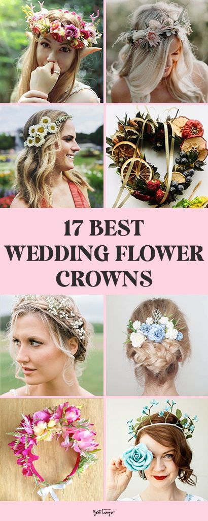 When brides brainstorm wedding ideas, they're also thinking of their hair for the big day. But for brides who want a bohemian or hippie vibe, wearing a flower crown can do the trick. And these wedding flower crowns are a great source of inspiration. Diy Bridal Flower Crown, Flower Crown Ideas, Wedding Flower Crowns, Wedding Flower Crown, Crown Ideas, Bride Floral, Bridal Flower Crown, Baby S Breath, Diy Bridal