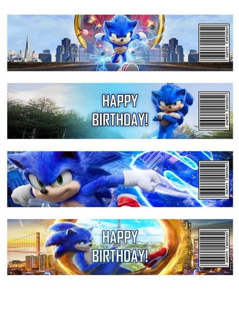 Sonic Birthday Water bottle labels. Sonic Water Bottle Labels, Sonic Water Bottle, Sonic Water, Sonic Birthday Parties, Sonic Party, Birthday Labels, Sonic Birthday, Bottle Wrappers, Bottle Wrapping