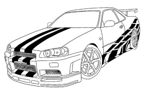 Gtr Drawing, Nisan Gtr, Car Drawing Easy, Cars Coloring, Nissan Gtr R34, R34 Skyline, Gtr Car, Skyline Gtr R34, Toyota Supra Mk4