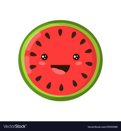 Food Emoji, Cartoon Watermelon, Watermelon Cartoon, Watermelon Face, Background Funny, Emoticon Faces, Fruit Watermelon, Happy Eyes, Fruits For Kids