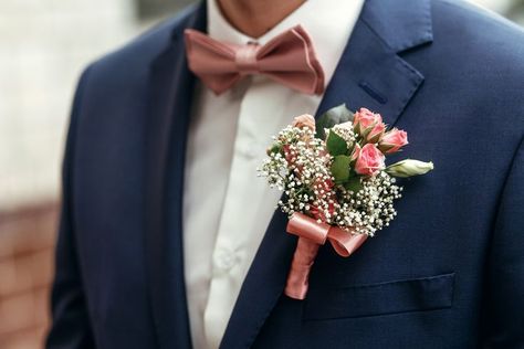 Traditionally the flower was placed in the buttonhole of a suit or tuxedo. Bride Speech Examples, Buttonhole Flowers, Bride Speech, Costume Bleu, Mother Son Dance, Wedding Planning On A Budget, Pink Bow Tie, Groom Getting Ready, Wedding Advice