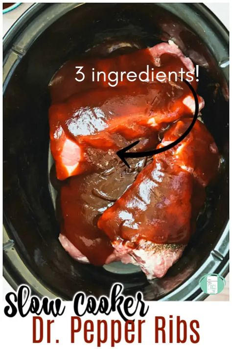 3 Ingredient Slow Cooker Dr. Pepper Ribs - Freezer Meals 101 Dr Pepper Ribs, Ribs Recipes, Mr Monopoly, Crockpot Ribs, How To Cook Ribs, Recipes Meat, Slow Cooker Ribs, The Magical Slow Cooker, Bbq Dishes