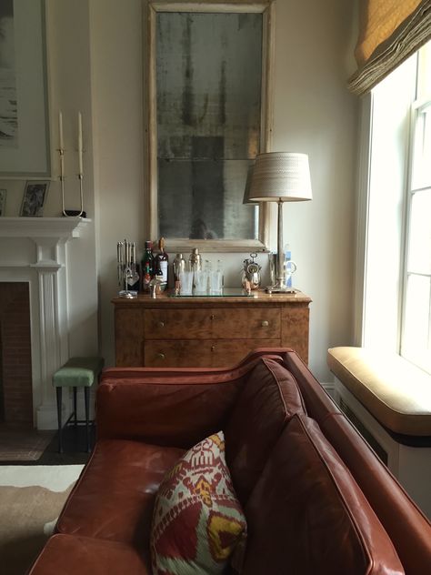 Chest In Living Room, Rita Konig, Long Living Room, Kitchen Door, Traditional Living, West Village, Fireplace Mantel, Small Wall, A Living Room