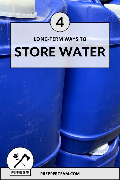 long-term water storage tanks How To Store Water Long Term, Water Gallon Storage Ideas, Long Term Water Storage, Gallon Water Jug, 55 Gallon Drum, Gallon Water Bottle, 55 Gallon, Gallon Of Water, Emergency Prepping