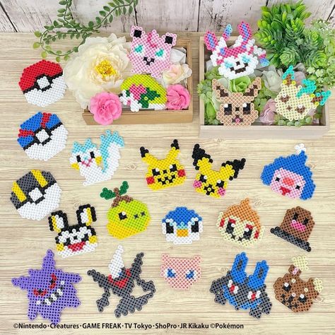 Perler Pattern, Pokemon Perler, Modele Pixel Art, Cool Pokemon Cards, Pokemon Perler Beads, Easy Perler Beads Ideas, 3d Perler Bead, Beads Design, Beads Designs