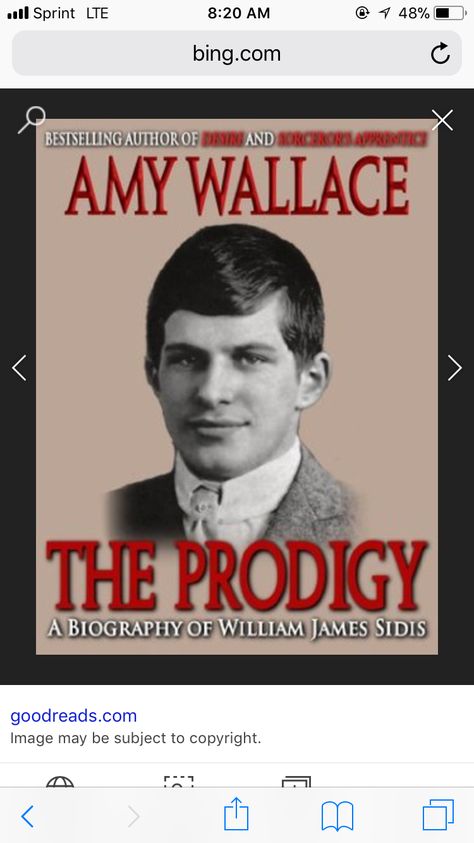 William James Sidis, Amy Wallace, People References, The Prodigy, Williams James, Subjects, Science, Baseball Cards, Books