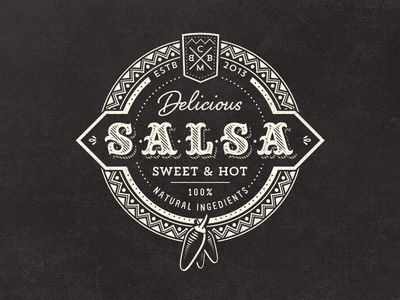 Vintage Salsa Logo  by Mathias Temmen Retro Logo Design, Food Logo Design, Drinks Logo, Restaurant Logo, Retro Logos, Vintage Logo Design, Logo Restaurant, Logo Food, Retro Logo