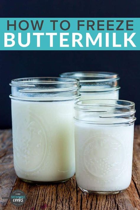 Learn all the tips and tricks for Freezing Buttermilk to save money and prevent food waste. A stash of frozen buttermilk can be used for breakfast recipes, dressings, baked goods, and it is a fantastic marinade! How To Freeze Buttermilk, Canning Buttermilk, Can You Freeze Buttermilk, Freezing Buttermilk, Uses For Buttermilk, Freeze Buttermilk, Bake Ahead, Freeze Milk, Freezing Food Guide