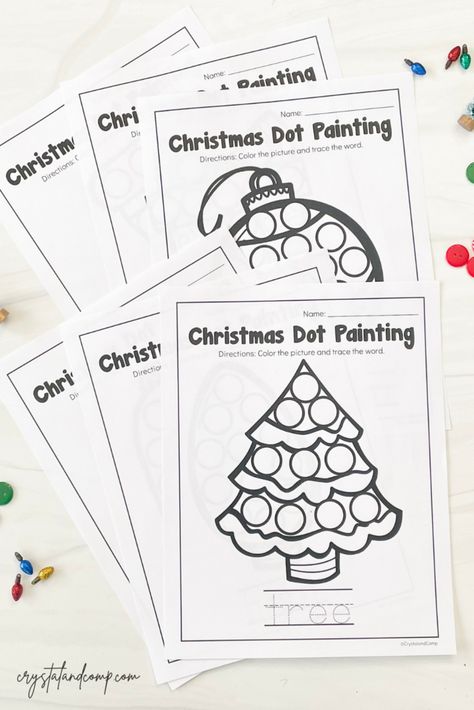 Christmas Dot Dot Printables, Christmas Preschool Worksheets Free, Christmas Do A Dot Printables Free, Christmas Dot Marker Printables Free, Christmas Dot To Dot Free Printables, Christmas Dot Art Free Printable, Christmas Fine Motor Activities, December Lesson Plans, Religious Christmas Crafts