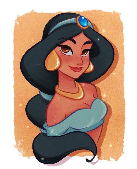 Celebrity Cartoon Art, Princess Jasmine Painting, Jasmin Aladdin, Princess Jasmine Art, Jasmine Drawing, Aladdin Art, Aladdin Characters, Celebrities Quotes, Jasmine Aladdin