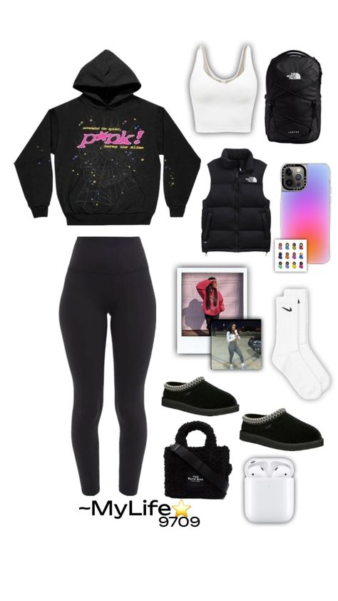 #sp5der #aesthetic #outfitinspo #beauty #music #drake #movies Cute Highschool Outfits, Cute Nike Outfits, Back To School Outfit, Casual Preppy Outfits, Outfit Inspo Casual, Trendy Outfits For Teens, Cute Lazy Outfits, Cute Lazy Day Outfits, Cute Comfy Outfits