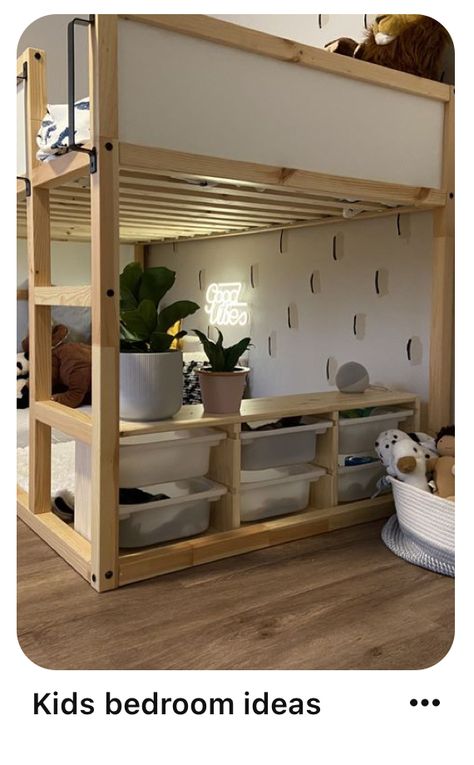 Kura Loft Bed, Ikea Kura Storage, Kura Ikea Bed, Jungle Theme Kids Room, Trofast Ikea, Small Kids Bedroom, Small Bedroom Inspiration, Ikea Kura, Kura Bed