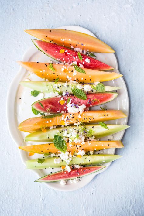 Melon Salad, Salads For A Crowd, Meat Free Recipes, Latte Recipe, Chai Latte, Snacks Für Party, Juicy Fruit, Tomato Recipes, Healthy Salads