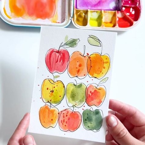 The cutest pears in watercolor 🍐🍐🍐🍐🥰 – a fun painting process 🎨👌🏻 #watercolor #watercolors #watercolorillustration #cute #artprocess… | Instagram Diy Watercolor Cards, Lavender Paint, Balloon Painting, Watercolor Fish, Watercolor Paintings Easy, Seasons Art, Watercolor Art Lessons, Diy Watercolor, Pen And Watercolor