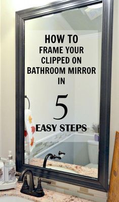 Bathroom Mirrors Diy, Bathroom Mirror Frame, Mirror Frame Diy, Mirror Makeover, Apartment Bathroom, Trendy Bathroom, Bathroom Redo, Diy Mirror, Diy Frame