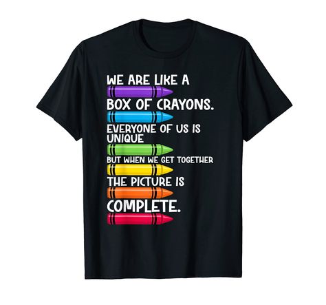 PRICES MAY VARY. This funny back to school first day of school teacher design shows we are like a box of crayons . Perfect for Preschool Kindergarten Teacher who loves to go back to school on the first day of school as first grade second grade school Teacher. First day of kindergarten, ready to crush 1st kindergarten shirt, Kindergarten students or teachers and who teach pre-k, kindergarten, primary, secondary to wear on the first day of school or back to school .happy 1st day of school gifts, t First Day Of School Teacher, Teaching Classroom Management, Box Of Crayons, Magical Days, First Day Of Kindergarten, School First Day, Modern Classroom, Kindergarten Shirts, Go Back To School