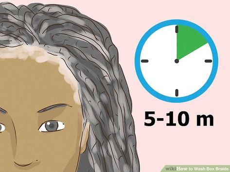 4 Ways to Wash Box Braids - wikiHow Wash Box Braids, Hooded Dryer, Faux Dreads, Box Braid Hair, Yarn Braids, Micro Braids, Professional Hairstylist, Clarifying Shampoo, African Braids