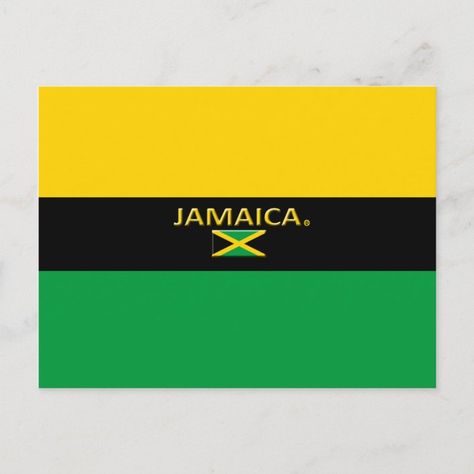 Beautiful Jamaica Flag Colors Postcard - Jamaica Jamaica Flag, Flag Colors, Jamaica, Apple Watch Bands, Travel Posters, Sign Poster, Free Design, Tool Design, Wall Art Decor