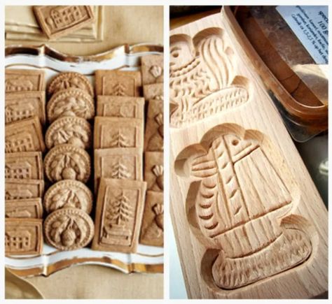 Molded Cookie Recipe, Jam Thumbprints, Brown Bag Cookie Molds, Wood Cookie, Festive Baking, Homemade Cookie, Springerle Cookies, Shortbread Recipe, Wood Cookies