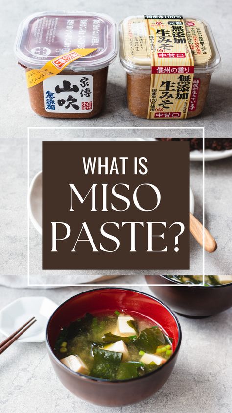 What is miso paste? This popular pantry item used in Japanese cuisine is a versatile ingredient that can add unique flavors to any dish. Learn all about the amazing world of miso paste! Miso Paste Uses, Miso Paste Recipes, Tofu Miso Soup, Vegan Japanese, Japanese Grocery, Red Miso, Miso Paste, Japanese Recipes, Miso Soup