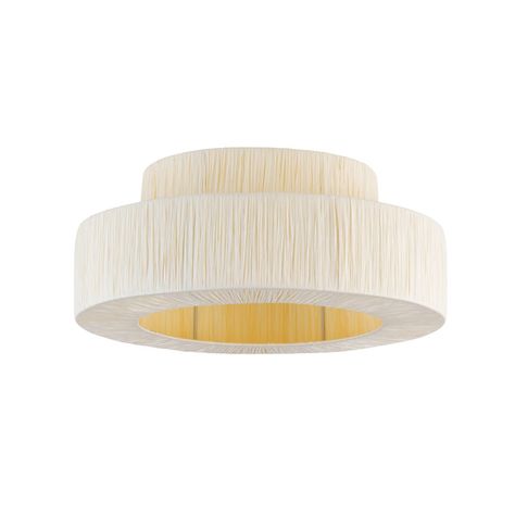 Joss & Main Abbie 1 - Light Raffia Dimmable Metal Drum Flush Mount & Reviews | Wayfair Farmhouse Flush Mount Light, Coastal Farmhouse Living Room, Lighting Updates, Metal Drum, Entryway Lighting, Paper Lampshade, Light Fixtures Flush Mount, Overhead Lighting, Flush Ceiling Lights