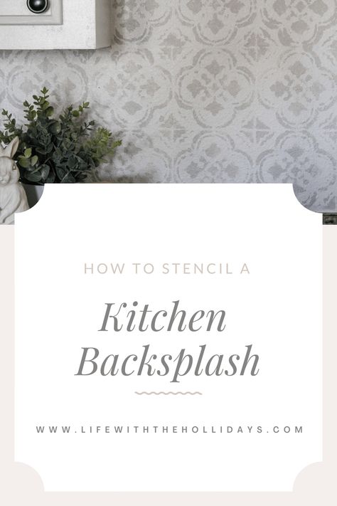 Stenciled Backsplash, Stencil For Backsplash, Painted Stencil Backsplash, Stencil Backsplash, Kitchen Tile Stencil Backsplash, Can You Paint Stone Backsplash, Stenciled Backsplash Kitchen Diy, Kitchen Wallpaper Backsplash Lowe's, Stenciled Backsplash Kitchen Simple