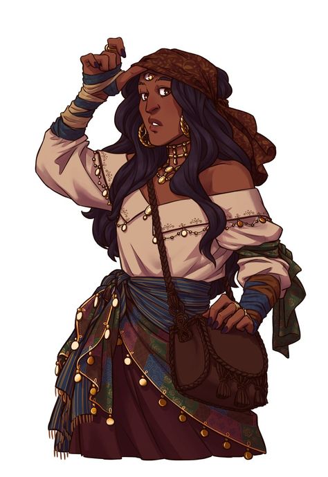 PESKELOS/ILONESE Vistani Character Art, Vistani Dnd, Assistant Character Design, Healer Oc, Healer Character Design, Random Character, Character Drawings, Dungeons And Dragons Characters, Black Characters