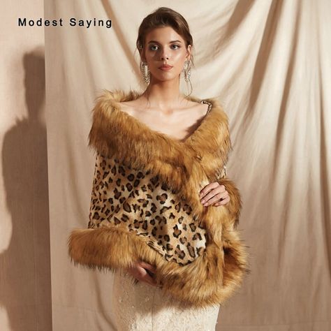 Cheap Wedding Jackets / Wrap, Buy Directly from China Suppliers:Leopard Pattern Faux Fur Wedding Shrugs 2019 New Fashion Fur Bridal Shawls Formal Party Stole Warm Ups Wrap Wedding Accessories Enjoy ✓Free Shipping Worldwide! ✓Limited Time Sale ✓Easy Return. Bridal Cape Winter, Mantel Cape, Faux Fur Bridal Wrap, Faux Fur Shrug, Faux Fur Shawl, Faux Fur Stole, Wedding Coat, Faux Fur Wrap, Bridal Bolero