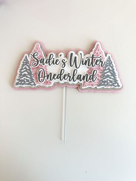 ❄️ Celebrate your little one's winter onederland birthday with this custom cake topper! ❄️ Onederland Cake Topper, Onederland Cake, Winter Onederland Cake, Ginger Babies, Winter Onederland Birthday, Pink Winter, Winter Onederland, Winter Birthday, Custom Cake