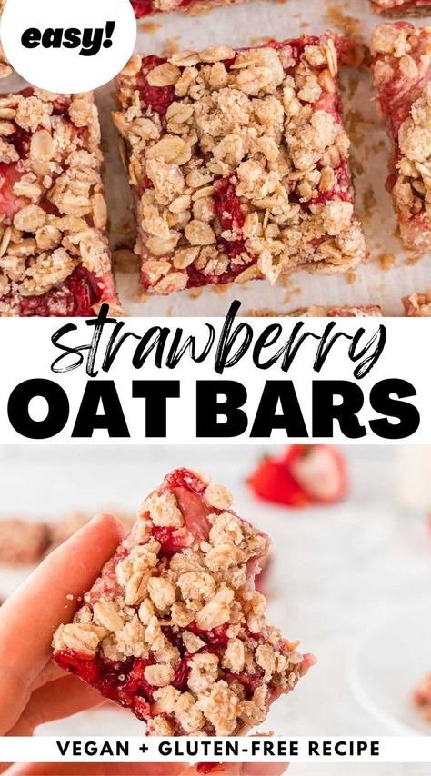 Runners Breakfast, Healthyish Snacks, Classroom Recipes, Oatmeal Bars Healthy, Oatmeal Bars Recipes, Breakfast Bars Recipe, Strawberry Oatmeal Bars, Runner Quotes, Recipes Strawberry