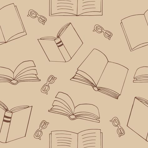 books and glasses seamless pattern. hand drawn doodle style. , minimalism, sketch. wallpaper, textile, wrapping paper, background reading education bookstore science Books Pattern Wallpaper, Background Design Drawing Doodles, Reading Illustration Aesthetic, Book Themed Background, Cute Book Backgrounds, Library Aesthetic Background, Education Aesthetic Background, Book Theme Wallpaper, Aesthetic Books Background