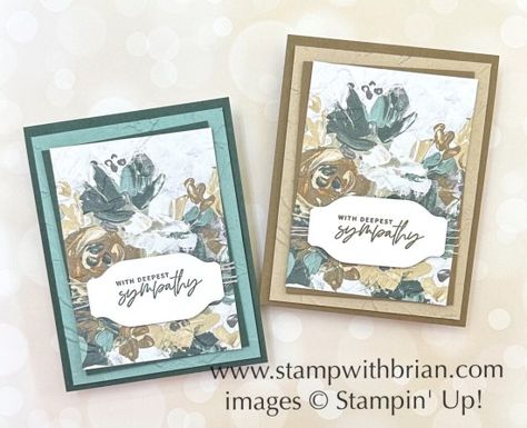 Brian King Stampin Up Cards, Stampin Up Fancy Flora Dsp Cards, Stampin Up Sympathy Cards 2023, Fancy Flora Stampin Up Cards, Stampin Up Fancy Flora, Stampin Up Sympathy Cards, With Deepest Sympathy, Easy Greeting Cards, Designer Paper Cards