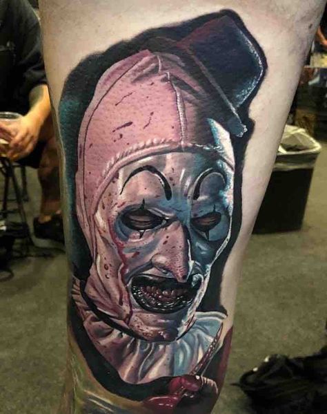 Terrifier 2, Horror Movie Tattoos, 2 Tattoo, Batman Tattoo, Clown Tattoo, Movie Tattoos, Wicked Tattoos, Scary Tattoos, Creepy Tattoos