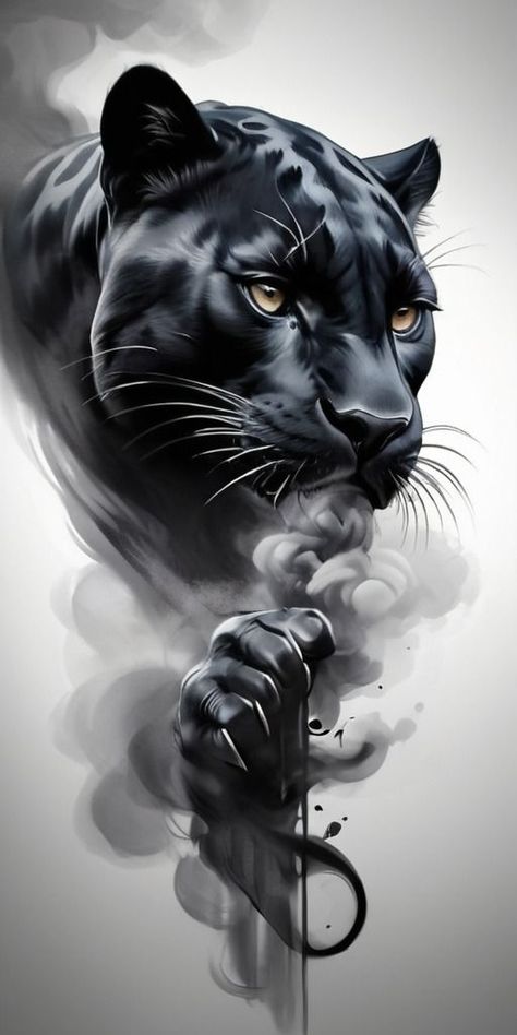 Black Panther Cat Tattoo, Panther Back Tattoo, Black Panther Tattoo Design, Coverup Tattoo Designs, Cover Up Tattoo Design, Panther Tattoo Design, Black Panthera, Coverup Ideas, Lézervágott Fa