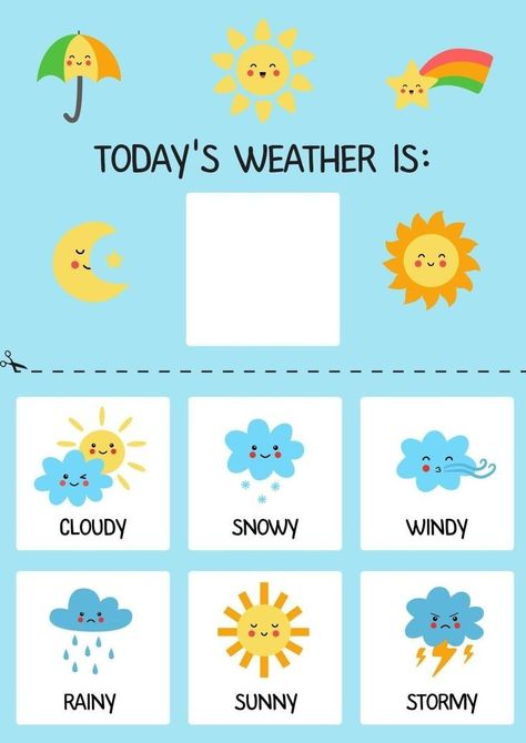 Weather Template, Weather For Kids, Preschool Charts, Preschool Weather, Materi Bahasa Inggris, Weather Chart, Sistem Solar, English Activities For Kids, Preschool Classroom Decor