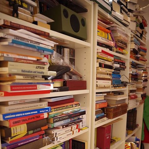 Crowded corridor bookshelves #books #mess Corridor Bookshelves, Crowded Bookshelves, Chemistry, Bookshelves, Random Stuff, Bookcase, Shelves, Vinyl, Coffee