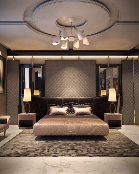 bedroom design on Behance Luxury Ceiling Design, Bedroom False Ceiling Design, Luxury Bedroom Master, Luxury Bedroom, Dream House Rooms, False Ceiling Design, Interior Modern, Dream House Interior, Master Bedrooms Decor