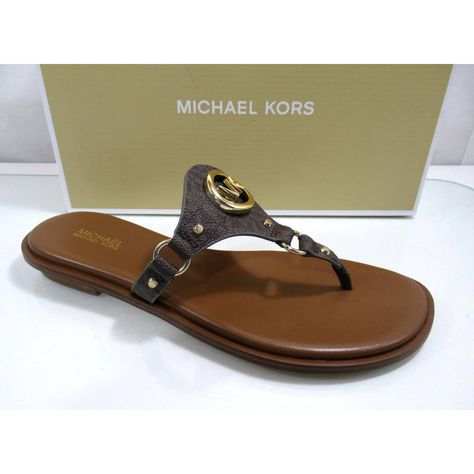 Style Name Michael Kors Conway Sandal 40s1cofa1b Shoe Style - Flip Flop Sandals - Thong Flat Sandals - T-Strap Flat Sandals Material Leather Upper Heel Height Flat Heel Details Defined By A Polished Logo Charm, Michael Michael Kors Conway Sandal Boasts Novelty Appeal. It’s Crafted From Supple Faux Leather And Punctuated With Edgy Studs. This Pair Will Look Just As Chic At Brunch As It Will At The Beach. Out-Sole Synthetic Out-Sole Mk Sandals, T Strap Flats, Mk Logo, Michael Kors Shoes, Thong Sandals, T Strap, Shoe Style, Flip Flop, Flip Flop Sandals