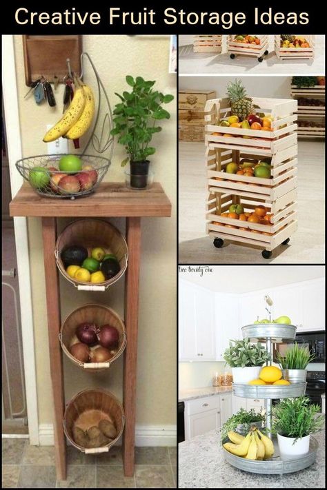 Fantastic Storage Ideas to Keep Your Fruits Fresh and Your Kitchen Looking Neat! Fruit Storage Ideas, Kitchen Organization Diy, Small Kitchen Decor, Diy Kitchen Storage, Fruit Storage, Kitchen Remodeling Projects, Design Case, Storage Ideas, Home Decor Kitchen