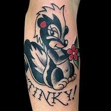 Traditional Skunk Tattoo, Skunk Tattoo, Buffalo Head, Girl Back Tattoos, Flower Tattoo Back, C Tattoo, Traditional Roses, Lace Tattoo, Traditional Tattoo Art