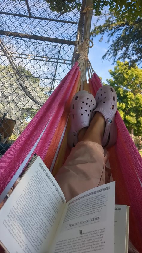 Self care looks different for everyone. Grabbing my current read, my hammock, and heading to the park in my lilac crocs is what that looks like for me 🫶🏼 Lilac Crocs, Self Care Day, The Park, Hammock, Self Care, For Everyone, Lilac, That Look, Quick Saves