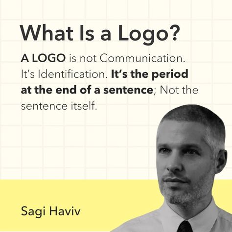 "A good logo is not about what you like. It's about what works." Another powerful definition of a Good Logo by the legendary designer Sagi Haviv. The key characteristics for a good logo are: - Appropriate - Distinctive and memorable - Simple (simplicity is the key for a good logo) If you want to learn more about a GOOD LOGO DESIGN, watch the video "What Makes a Logo Great and Iconic" by @thechrisdo and Sagi Haviv on the @thefuturishere YouTube channel. I've watched it twice back-to-... Sagi Haviv, Good Logo Design, Good Logo, How To Make Logo, Best Logo Design, Cool Logo, A Logo, Instagram A, Youtube Channel